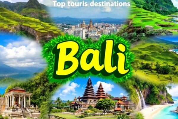 Kolase tempat wisata terkenal di Bali.