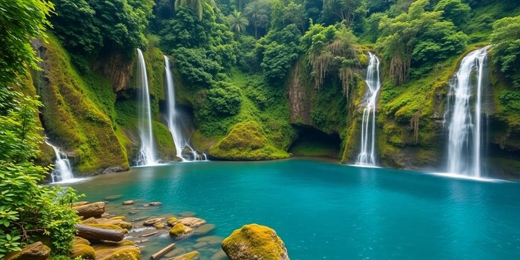 Air terjun tersembunyi dan alam Bali yang indah.